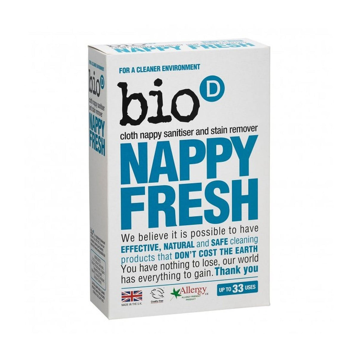 Nappy Fresh Cloth Nappy Sanitiser & Stain Remover 500g - Bio - D - Laundry Detergent - Eco Natural Products