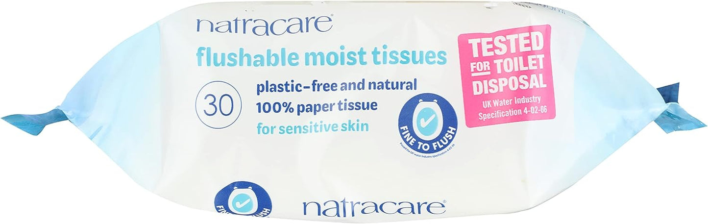 Natracare - Toilet Moist Tissue - Safe to Flush - 30wipes - Natracare - Wipes - Eco Natural Products
