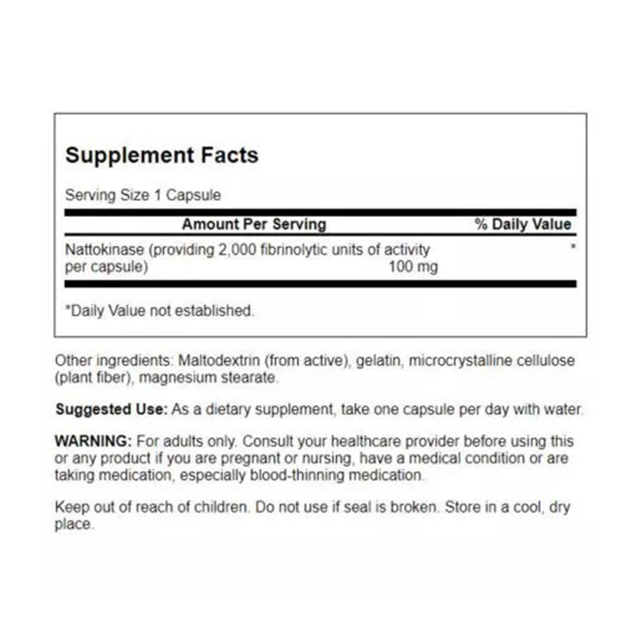 Nattokinase 100mg 30 caps - Swanson - Supplement - Eco Natural Products