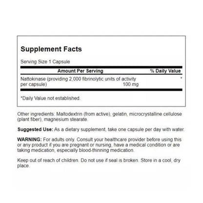 Nattokinase 100mg 30 caps - Swanson - Supplement - Eco Natural Products