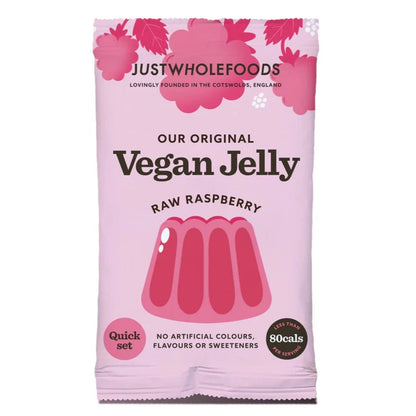Natural Raspberry Real Fruit Flavoured Jelly Crystals 85g - Just Wholefoods - Jelly - Eco Natural Products