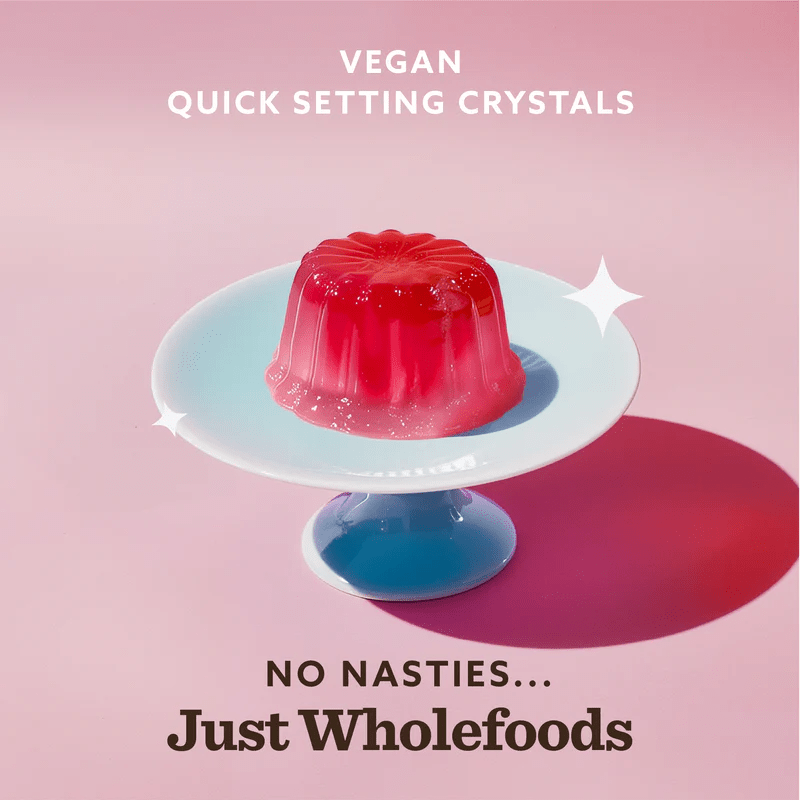 Natural Raspberry Real Fruit Flavoured Jelly Crystals 85g - Eco Natural Products - Just Wholefoods - Jelly