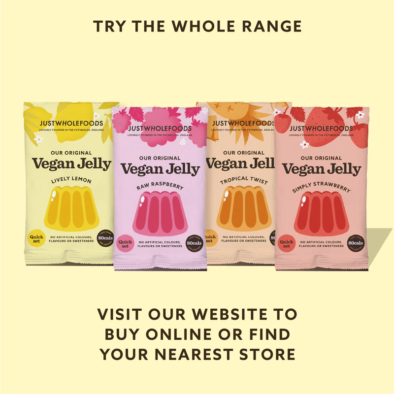 Natural Raspberry Real Fruit Flavoured Jelly Crystals 85g - Eco Natural Products - Just Wholefoods - Jelly