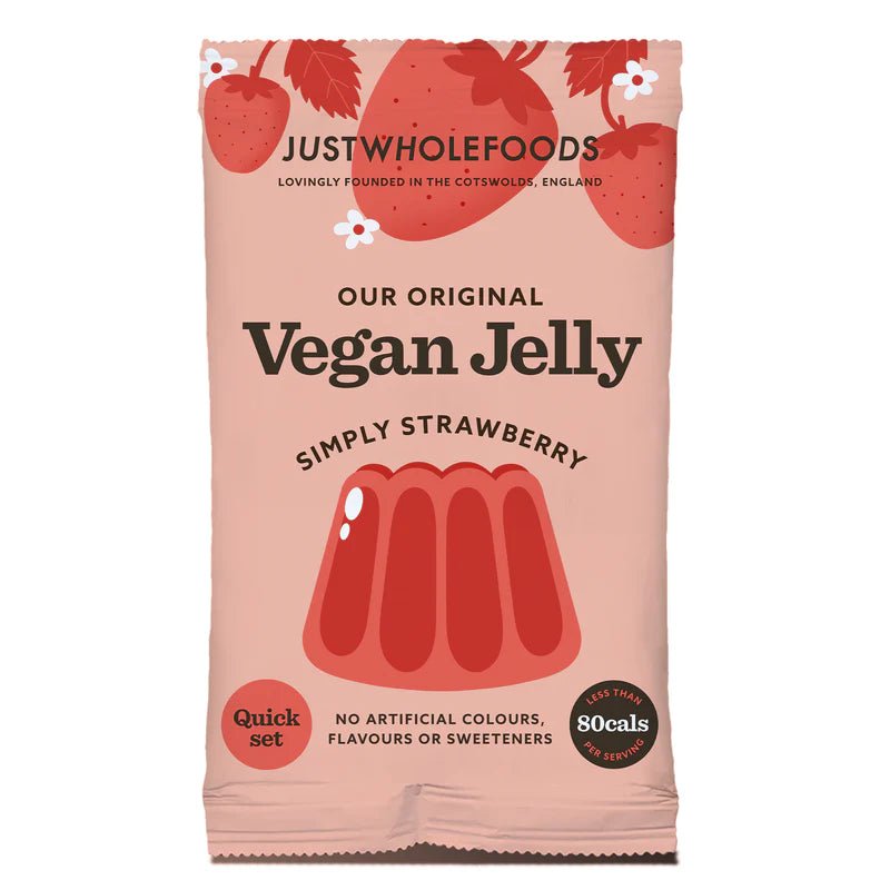 Natural Strawberry Real Fruit Flavoured Jelly Crystals 85g - Eco Natural Products - Just Wholefoods - Jelly