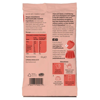 Natural Strawberry Real Fruit Flavoured Jelly Crystals 85g - Just Wholefoods - Jelly - Eco Natural Products