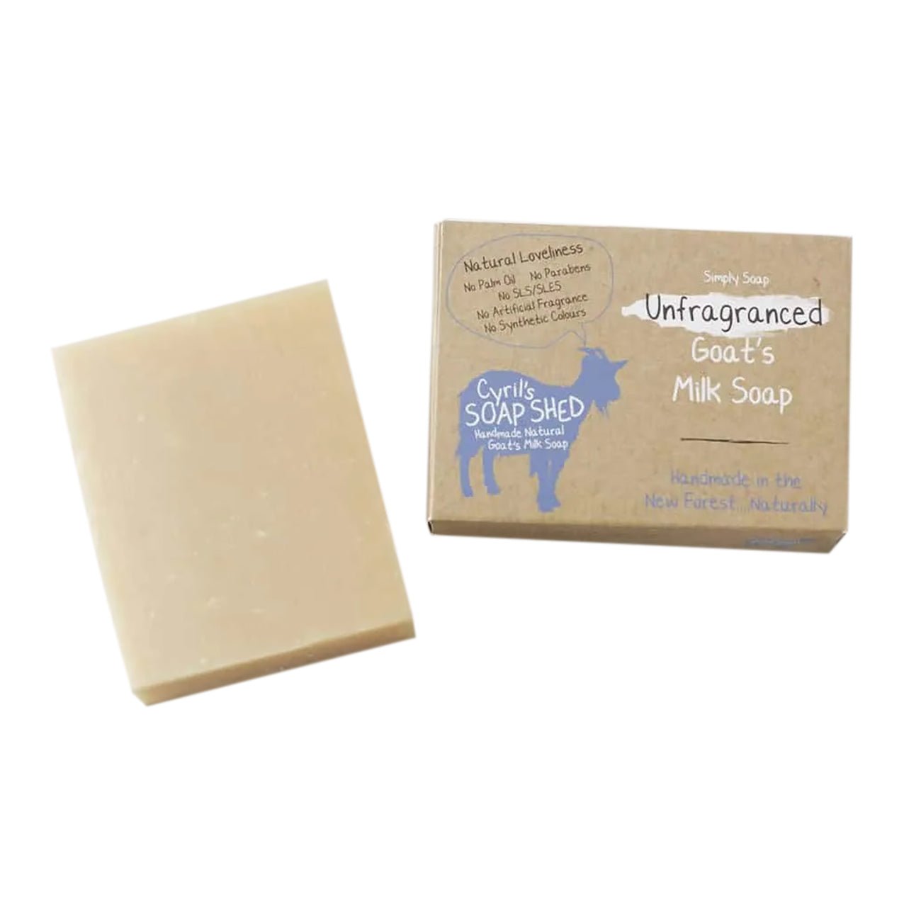 Natural Unfragranced Goats Milk Soap 70g - Cyril's Soap Shed - Bar Soap - Eco Natural Products