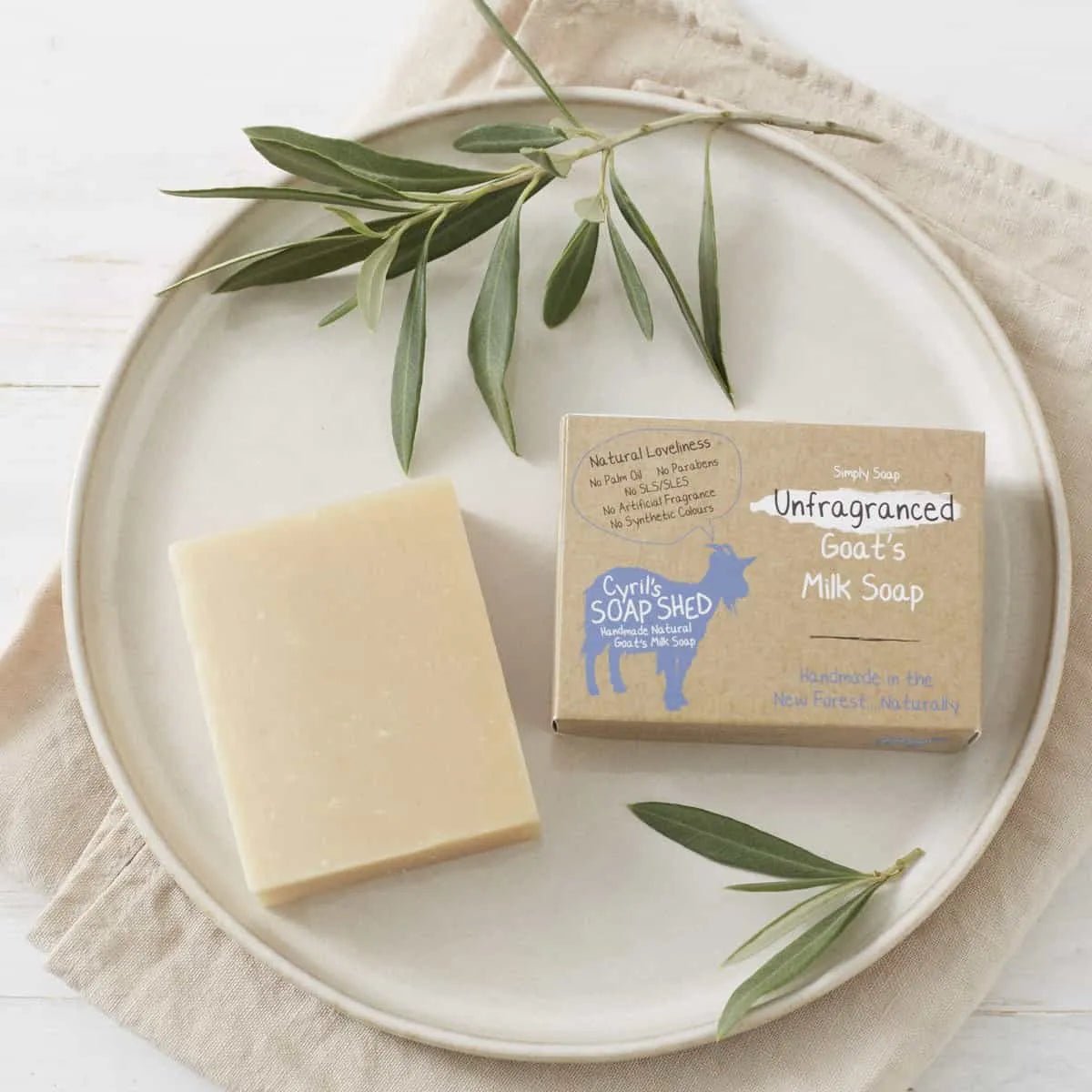 Natural Unfragranced Goats Milk Soap 70g - Cyril's Soap Shed - Bar Soap - Eco Natural Products