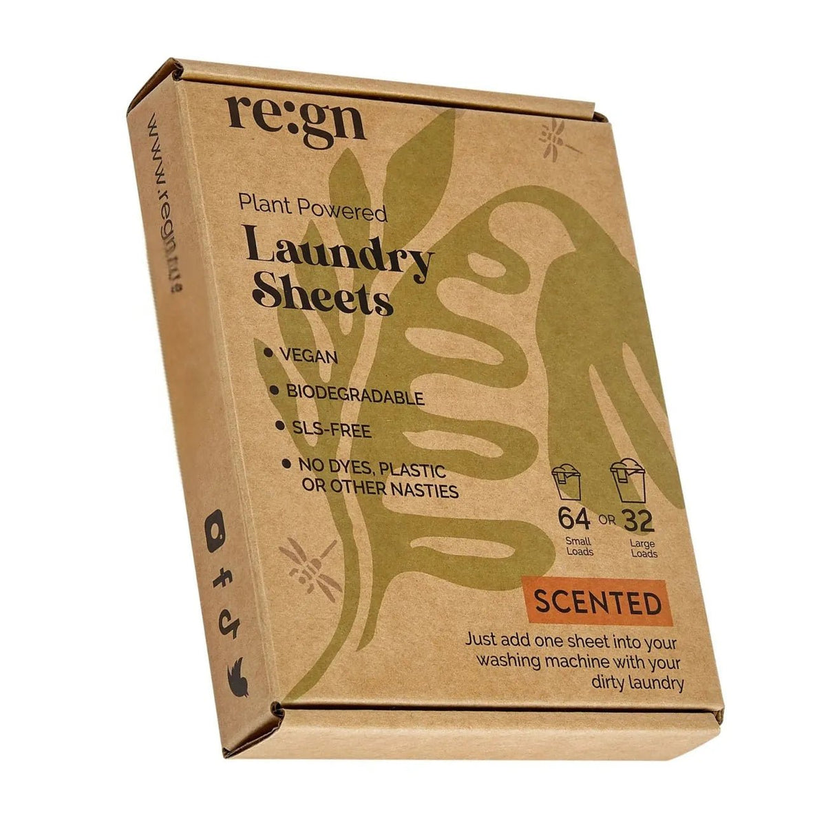 Naturally Scented Laundry Sheets Pack of 64 - Re:gn - Laundry Detergent - Re:gn