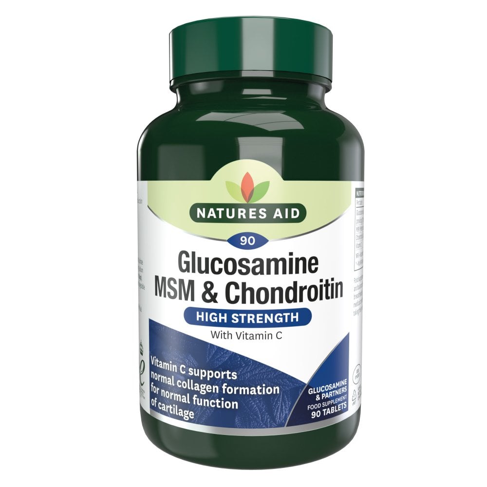 Glucosamine, MSM & Chondroitin High Strength 90 Tablets pack - Natures Aid