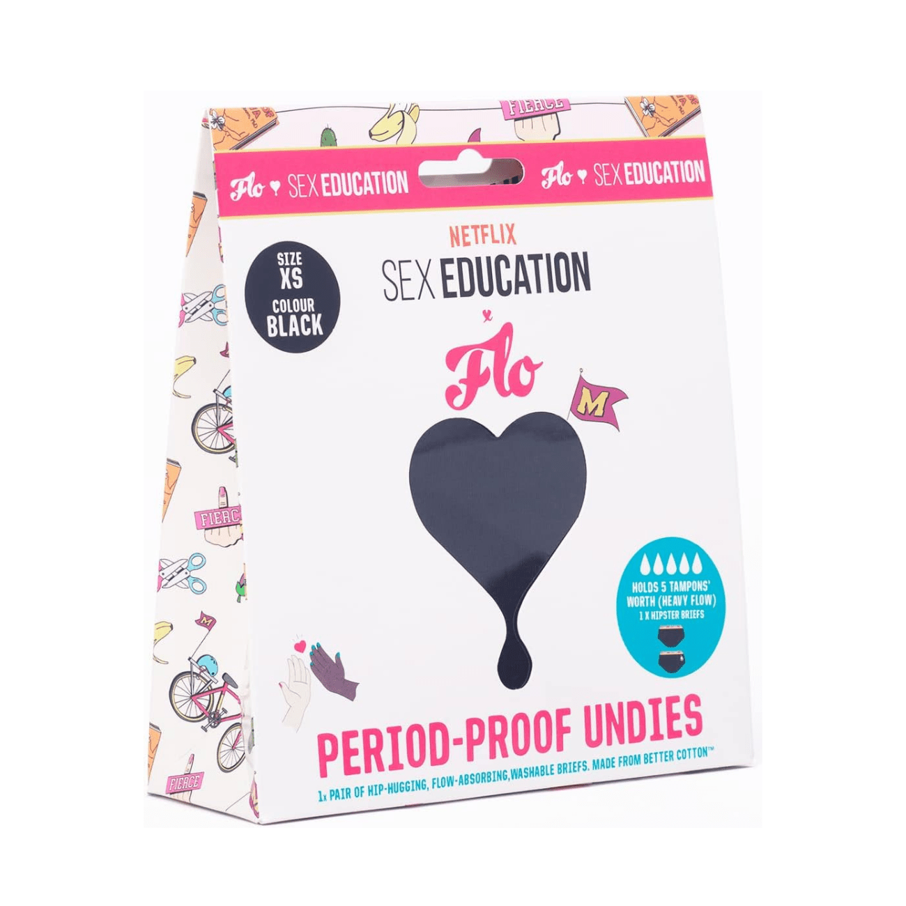 Netflix Period Pants Black XS (UK 6) - Here We Flo - Regular Pads & Protectors - Here We Flo