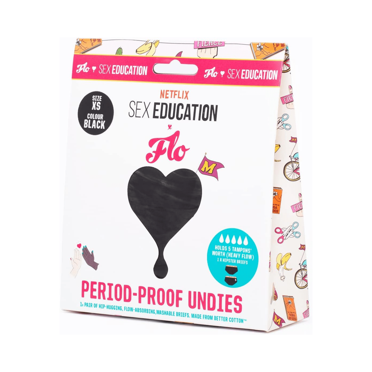 Netflix Period Pants Black XS (UK 6) - Here We Flo - Regular Pads & Protectors - Here We Flo