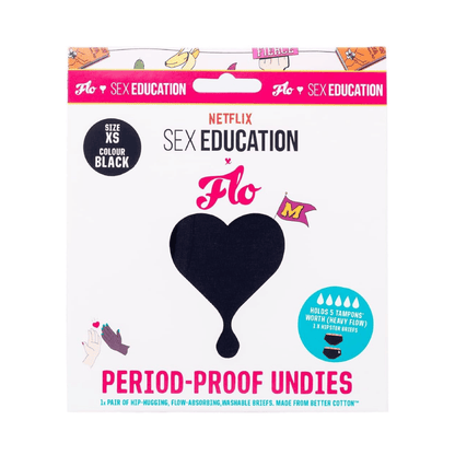 Netflix Period Pants Black XS (UK 6) - Here We Flo - Regular Pads & Protectors - Here We Flo