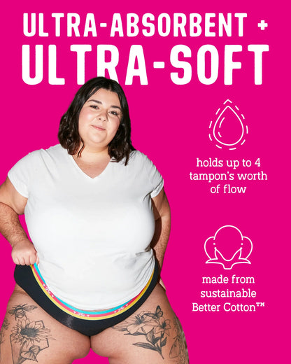 Netflix Period Pants Black XS (UK 6) - Here We Flo - Regular Pads & Protectors - Here We Flo