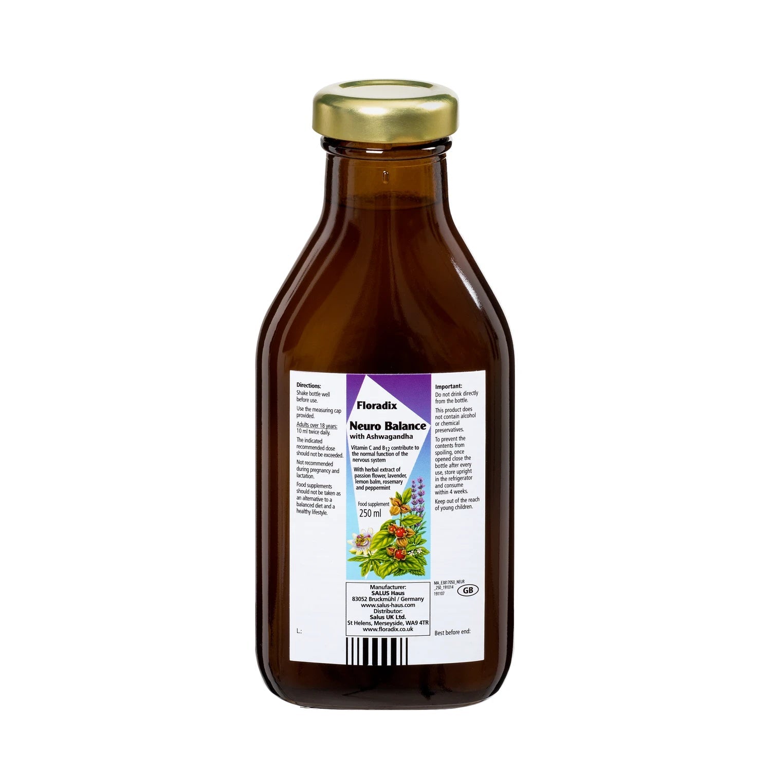 Neuro Balance Liquid Formula 250ml - Eco Natural Products - Floradix - Food Supplement