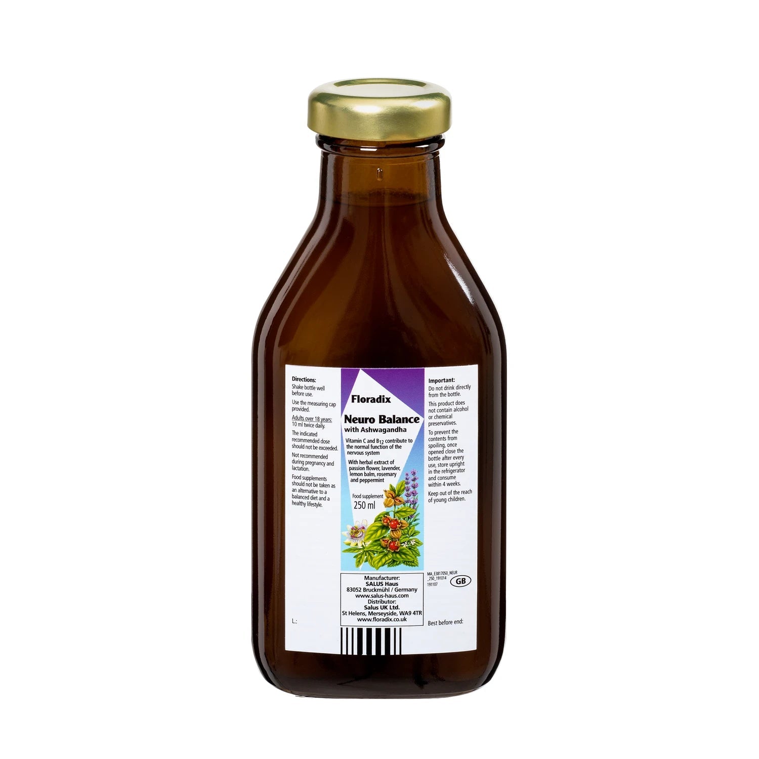 Neuro Balance Liquid Formula 250ml - Floradix - Food Supplement - Eco Natural Products