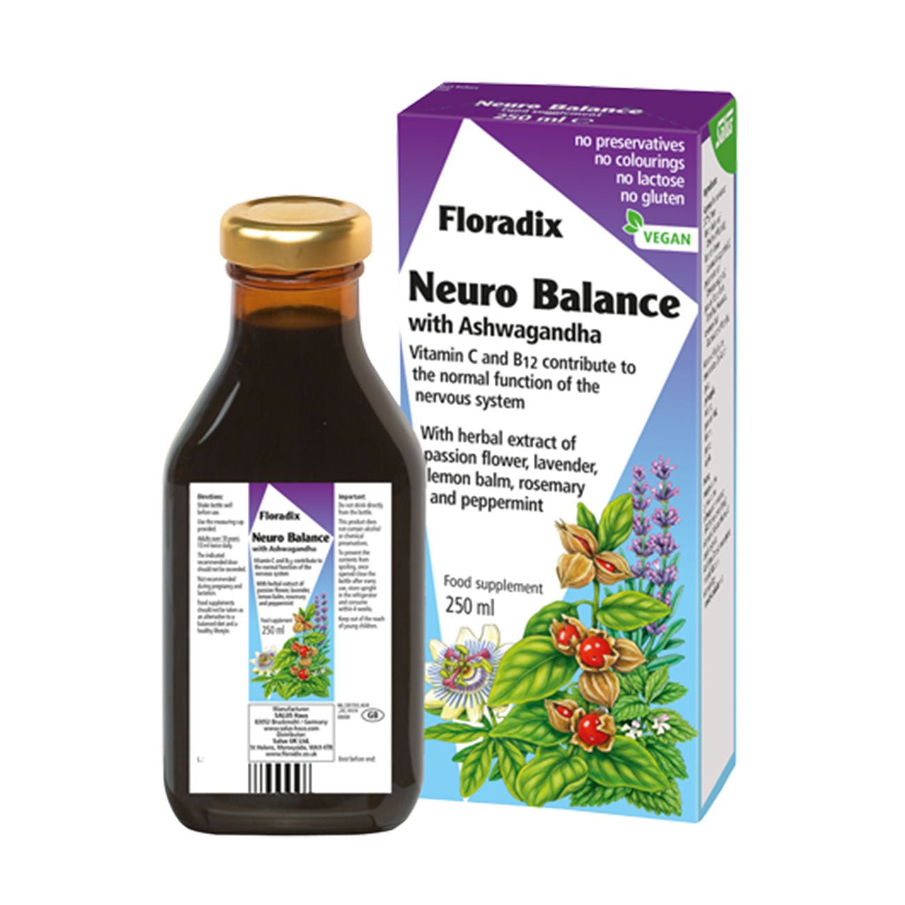 Neuro Balance Liquid Formula 250ml - Floradix - Food Supplement - Eco Natural Products