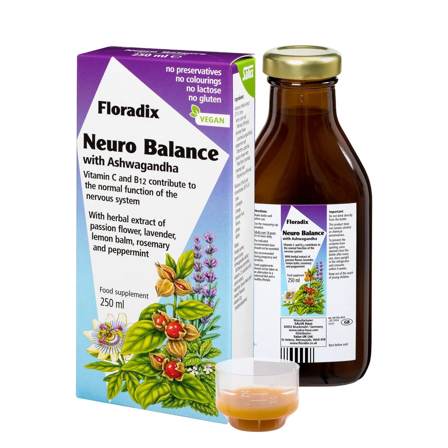 Neuro Balance Liquid Formula 250ml - Floradix - Food Supplement - Eco Natural Products
