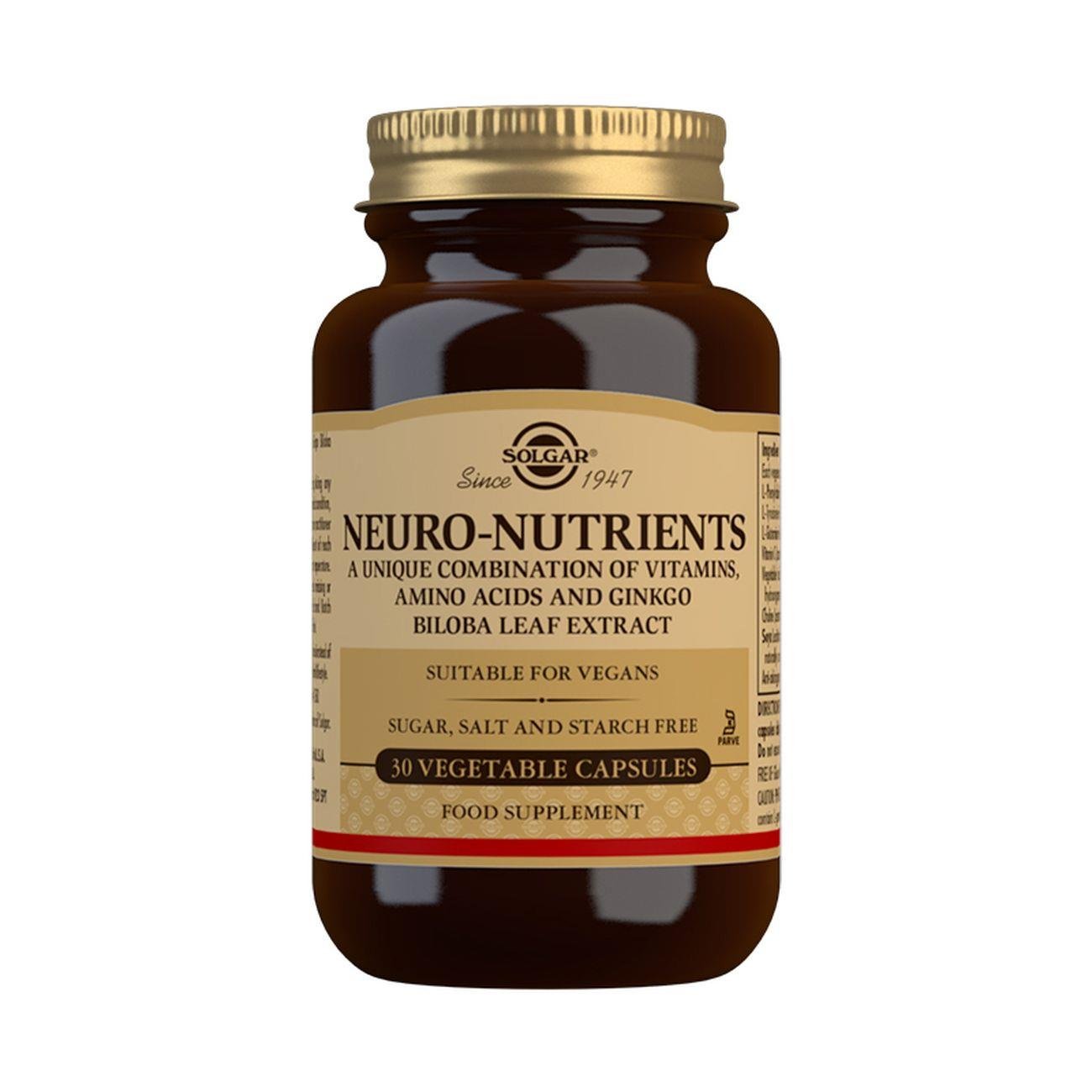 Neuro - Nutrients - 30 Vegetable Capsules - Eco Natural Products - Solgar - Amino Acids