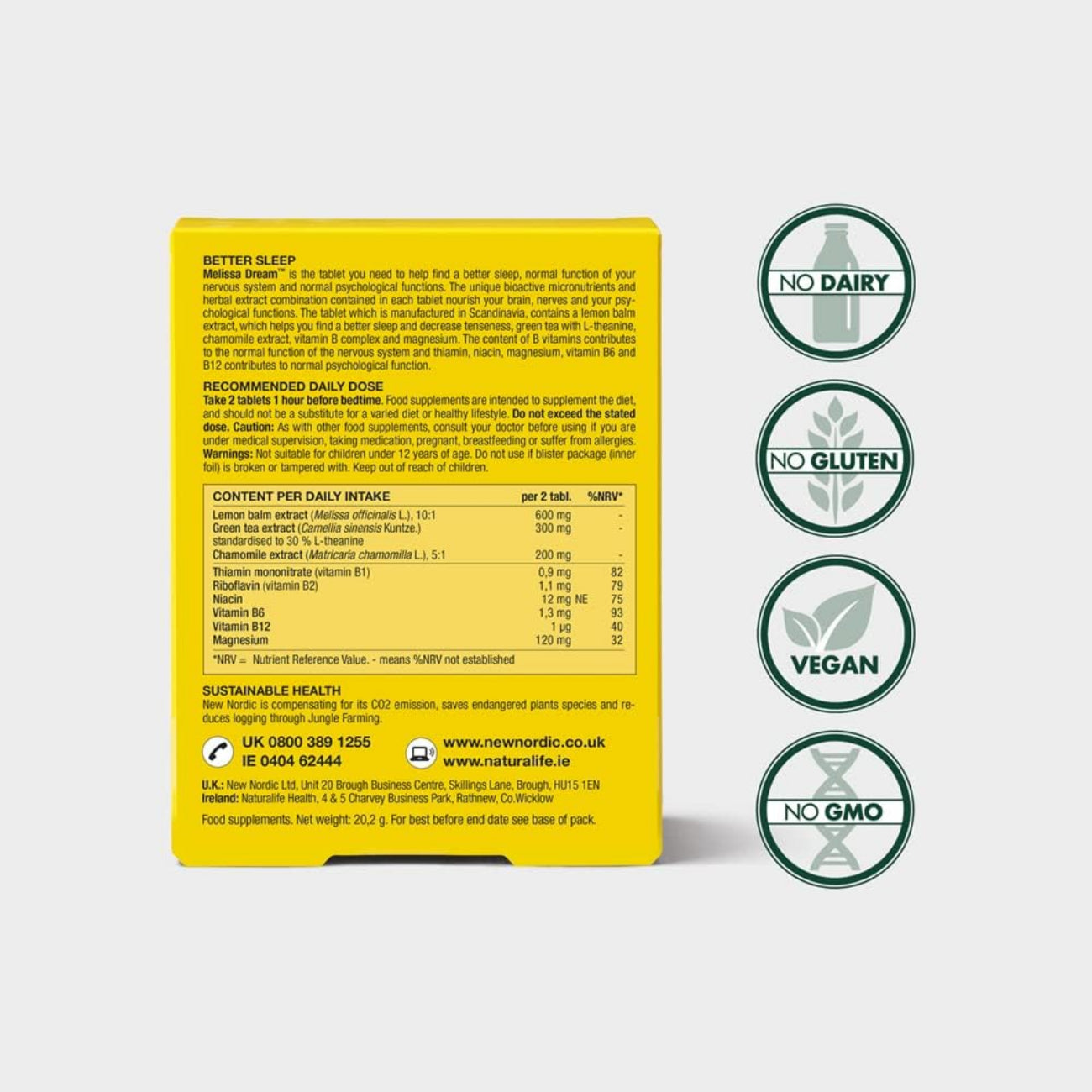 New Nordic - Melissa Dream 20 Tablets BBE 11.2026 - New Nordic - Herbal Supplements - New Nordic