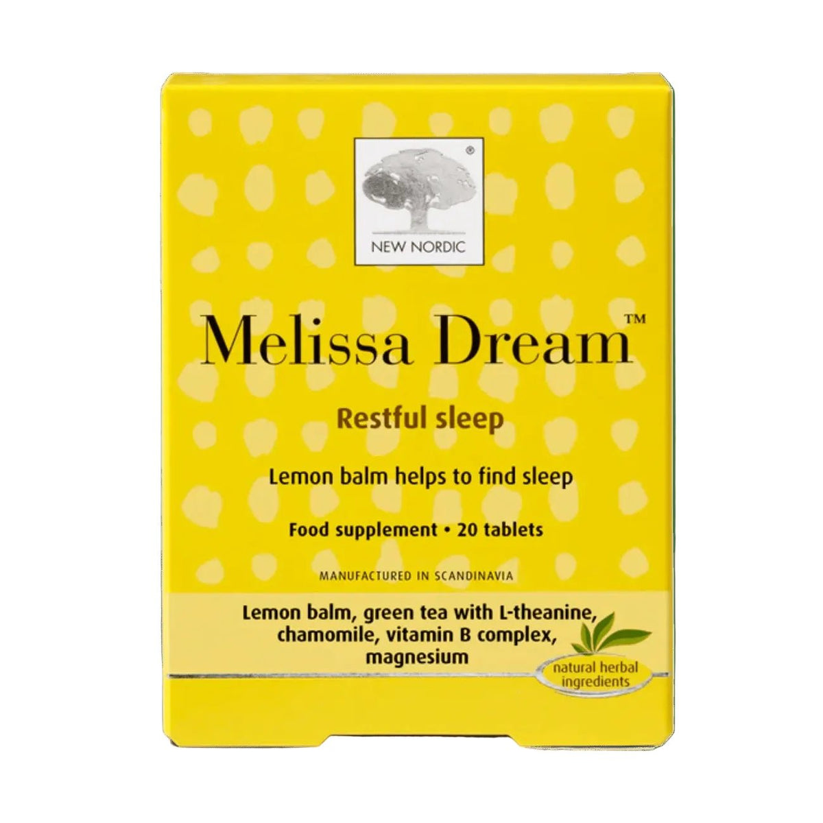 New Nordic - Melissa Dream 20 Tablets BBE 11.2026 - New Nordic - Herbal Supplements - New Nordic