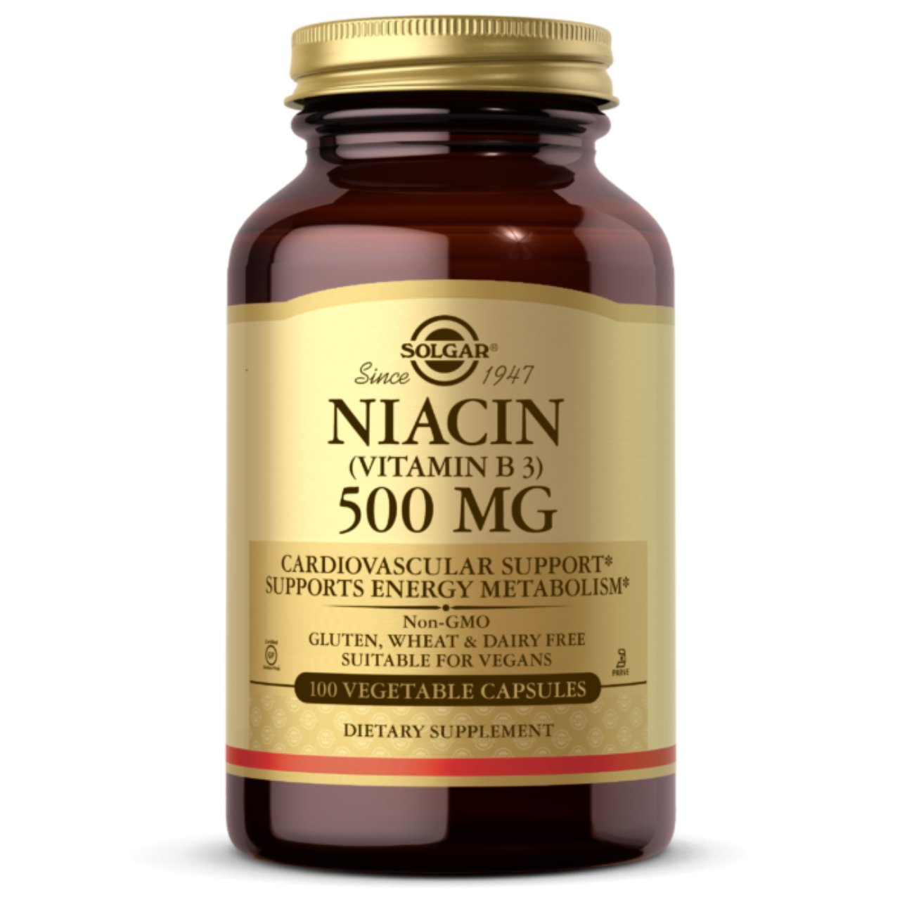 Niacin (Vitamin B3) 500 mg - 100 Vegetable Capsules - Eco Natural Products - Solgar - Vitamins