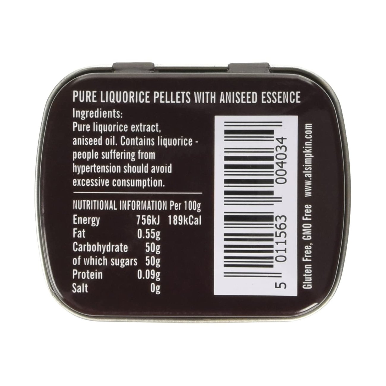 Nipits Liquorice Pellets Aniseed Tin 12g - Eco Natural Products - Simpkins - Liquorice