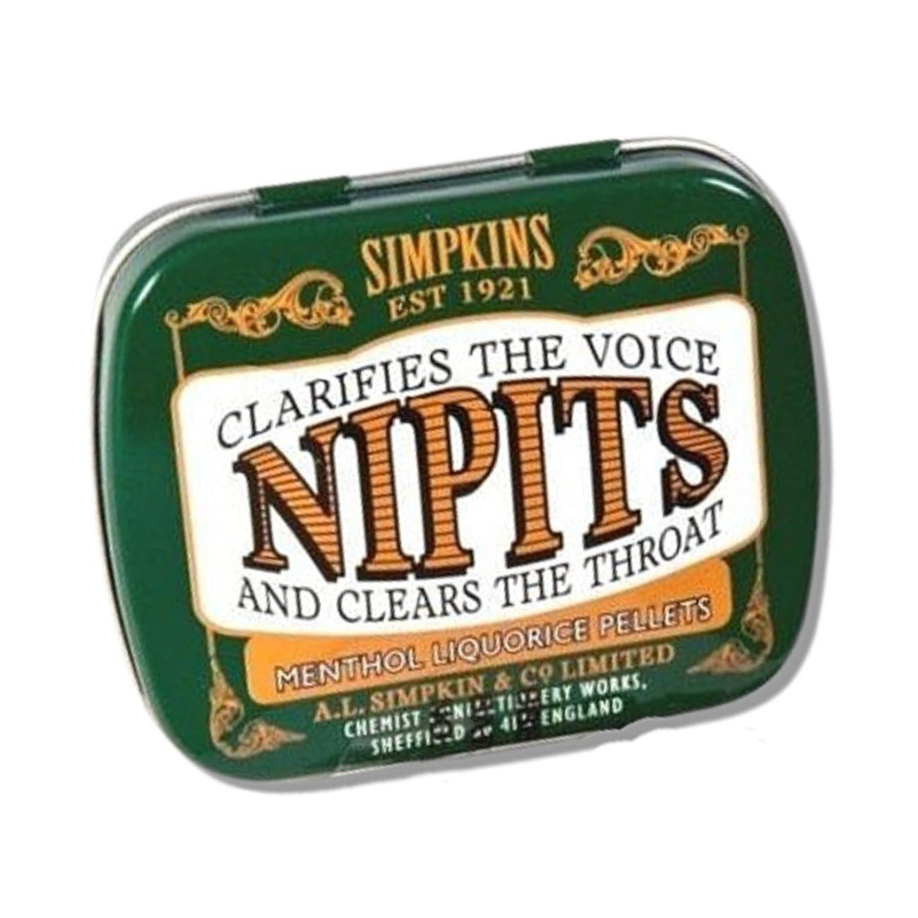 Nipits Liquorice Pellets Menthol Tin 12g - Eco Natural Products - Simpkins - Liquorice