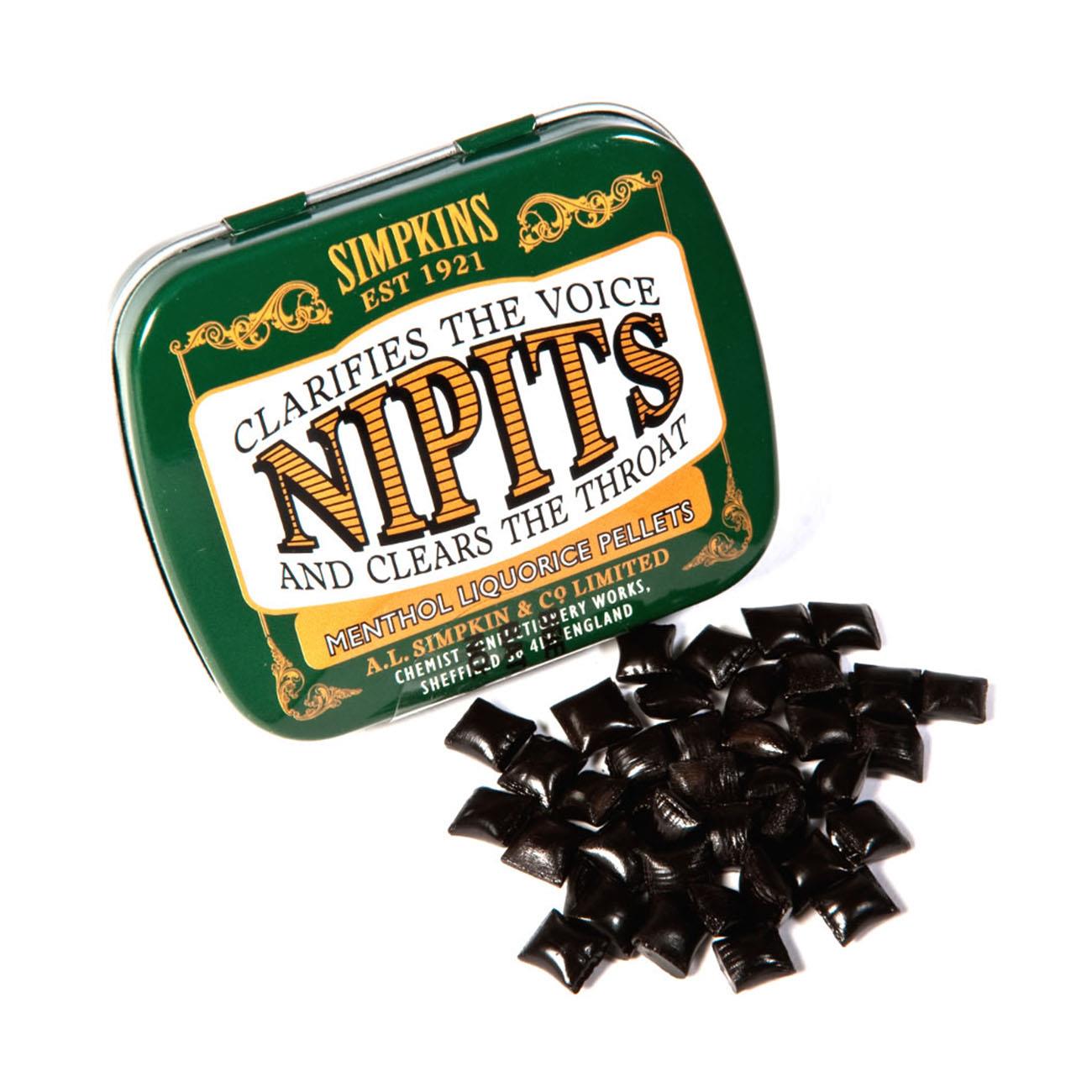 Nipits Liquorice Pellets Menthol Tin 12g - Simpkins - Liquorice - Eco Natural Products