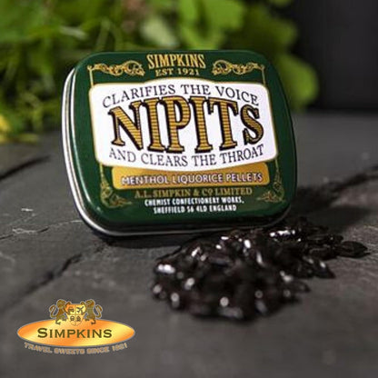 Nipits Liquorice Pellets Menthol Tin 12g - Simpkins - Liquorice - Eco Natural Products