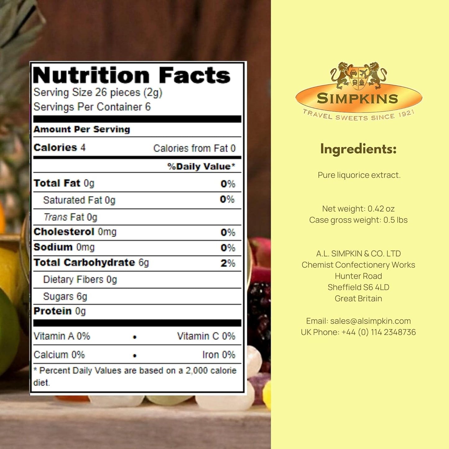 Nipits Liquorice Pellets Pure Tin 12g - Simpkins - Liquorice - Eco Natural Products