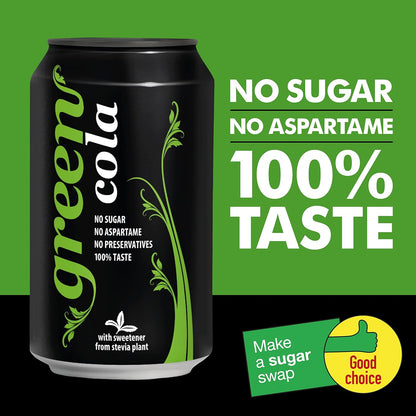 No Calorie Cola Can 330ml - Green Cola - Carbonated Drink - Eco Natural Products