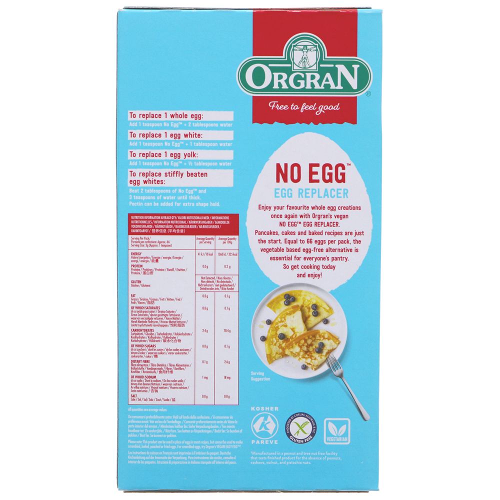 No Egg Egg Replacer 200g - Eco Natural Products - Orgran - Egg Replacer