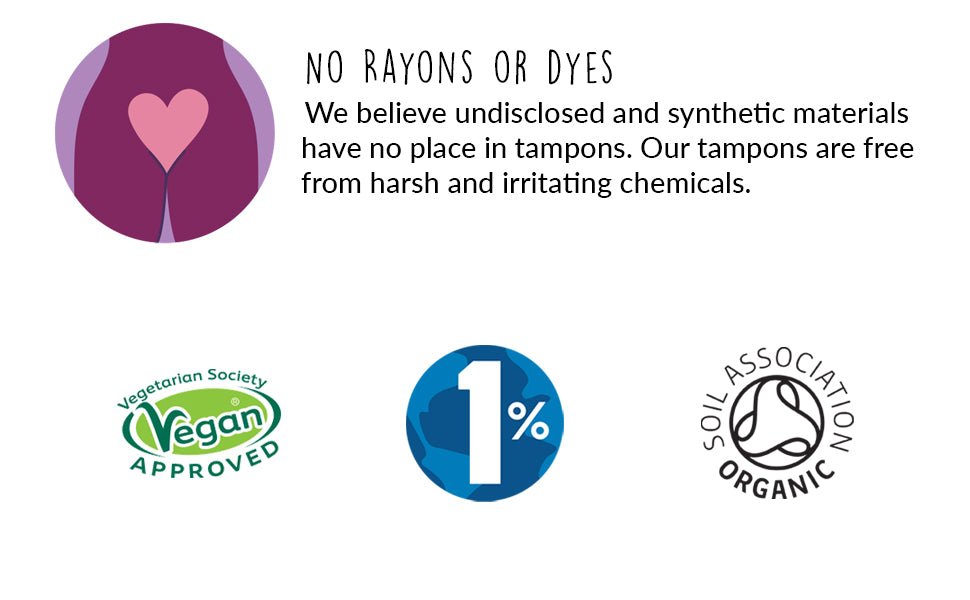 Non Applicator Organic Tampons Regular 20 Per Pack - Natracare - Feminine Sanitary Supplies - Eco Natural Products