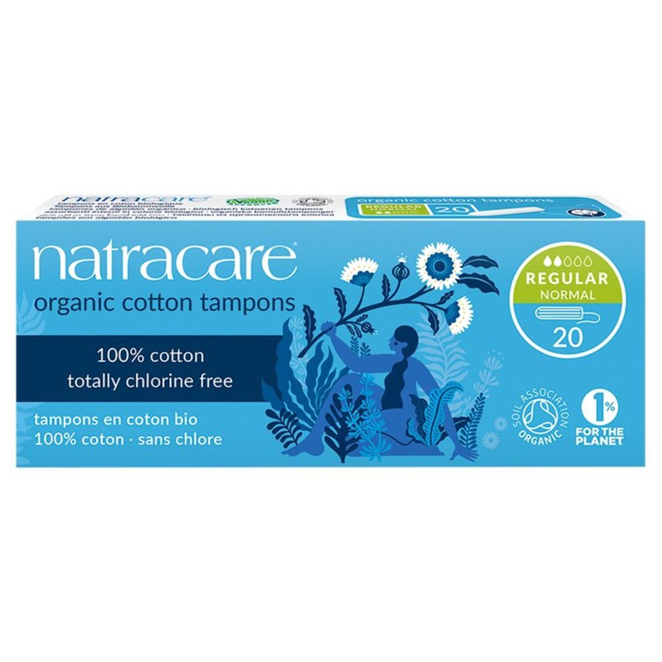 Non Applicator Organic Tampons Regular 20 Per Pack - Natracare - Feminine Sanitary Supplies - Eco Natural Products