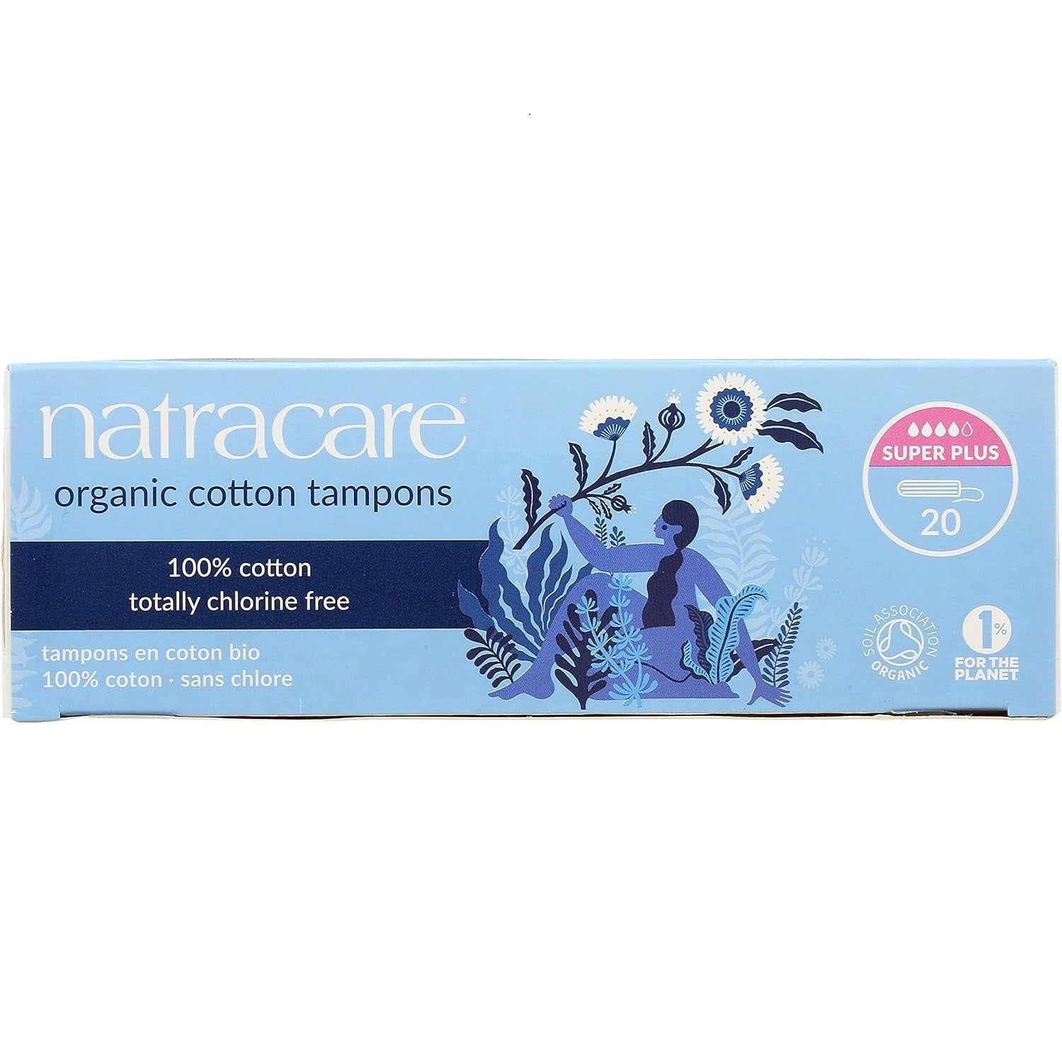 Non Applicator Organic Tampons Super Plus 20 Per Pack - Eco Natural Products - Natracare - Feminine Sanitary Supplies