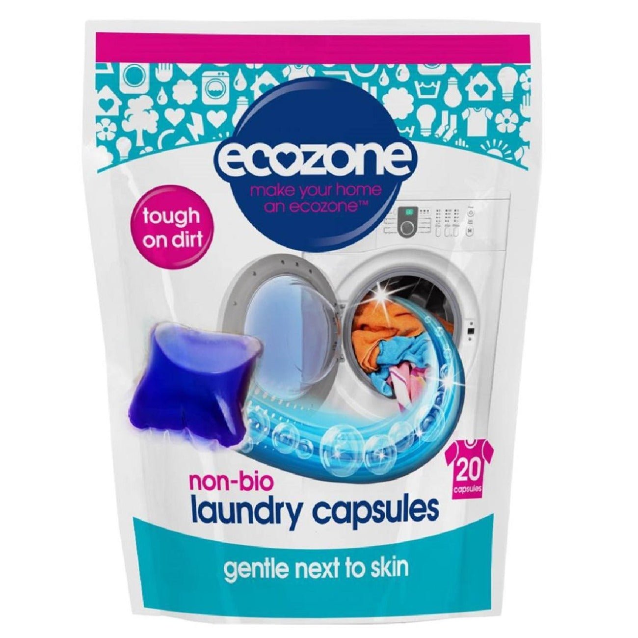 Non Bio Laundry Liquid 20 Capsules - Eco Natural Products - Ecozone - 