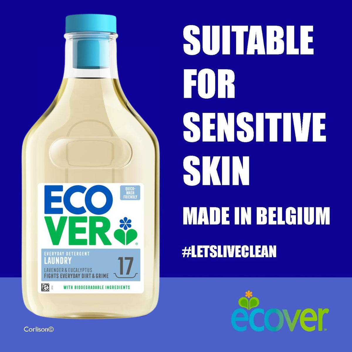 Non - Bio Liquid Gentle Fragrance Laundry Liquid 17 Washes 1.5L - Ecover - Laundry Liquid - Eco Natural Products