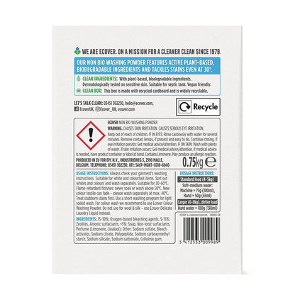 Non - Bio Washing Powder 750g - Ecover - Washing Powder - Eco Natural Products