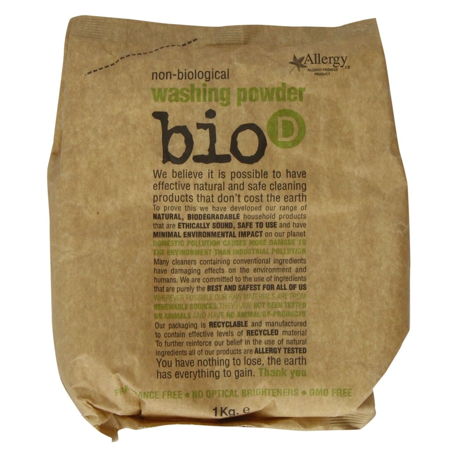 Non - biological Washing Powder 1kg - Eco Natural Products - Bio - D - Washing Powder