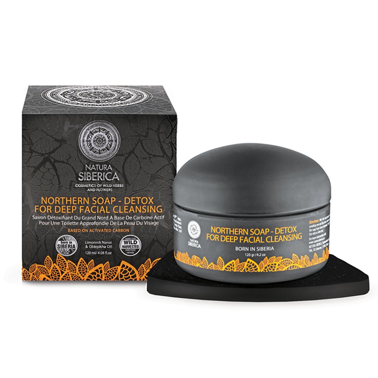 Northern Facial Soap Based on Activated Carbon - Eco Natural Products - Natura Siberica - Soap