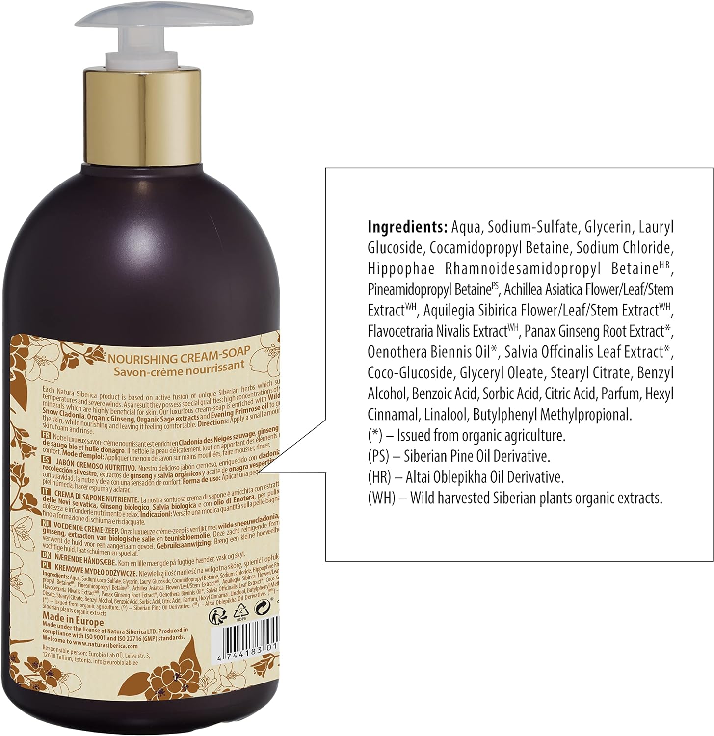 Nourishing Cream Soap 500ml - Natura Siberica - Liquid Soap - Eco Natural Products