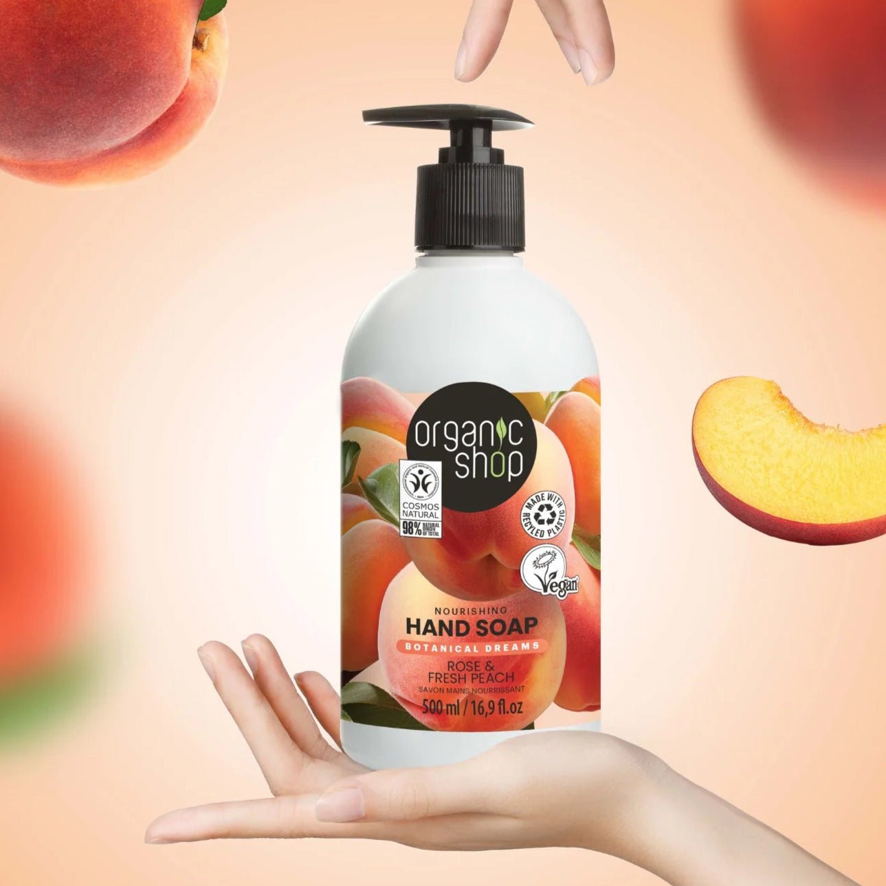 Nourishing Hand Soap Rose & Peach 500ml - Organic Shop - Hand Soap - Organic Shop