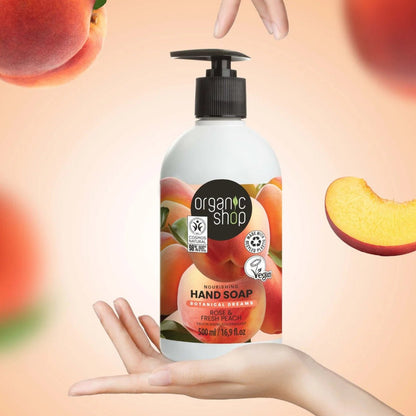 Nourishing Hand Soap Rose & Peach 500ml - Organic Shop - Hand Soap - Organic Shop