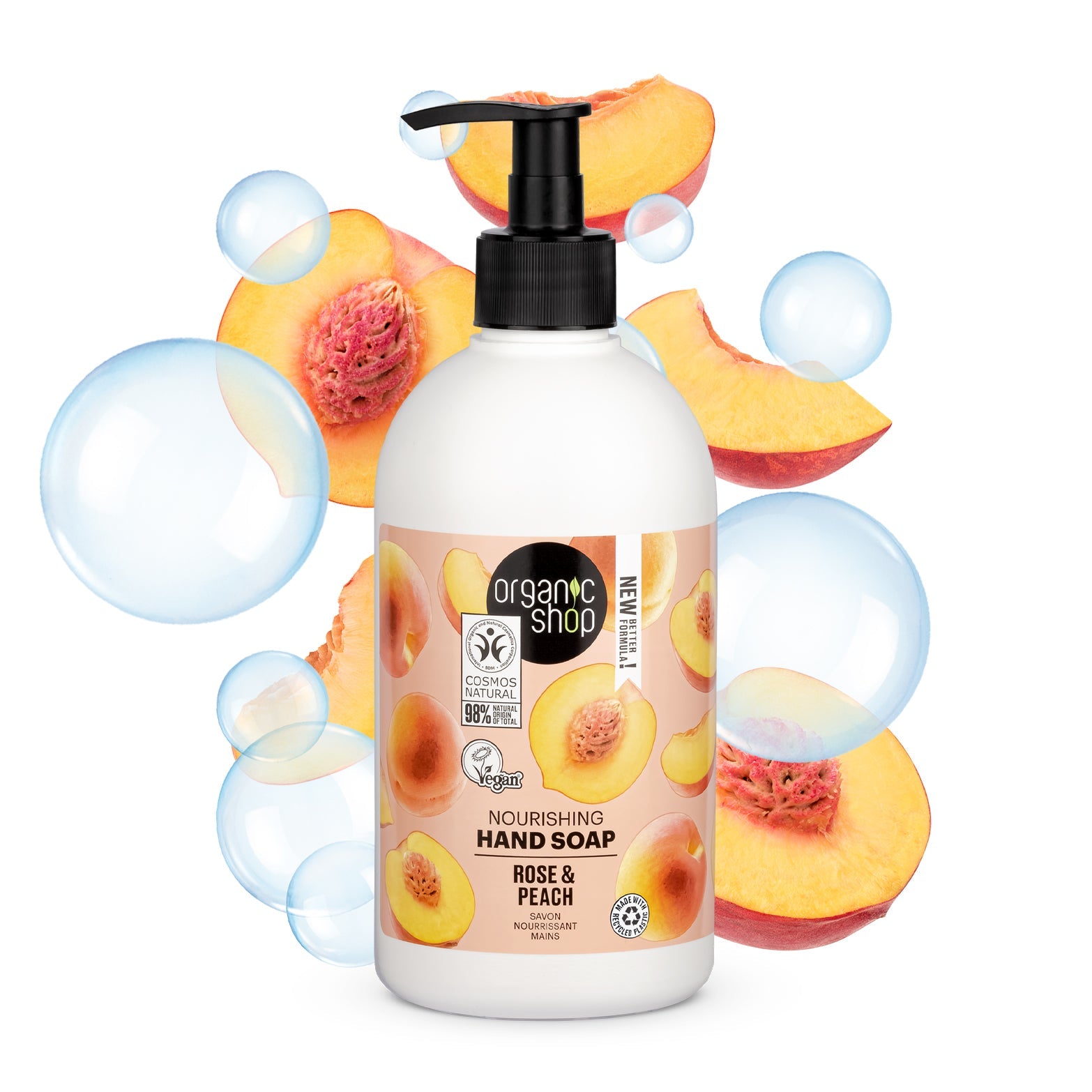 Nourishing Hand Soap Rose & Peach 500ml - Eco Natural Products - Organic Shop - Hand Soap