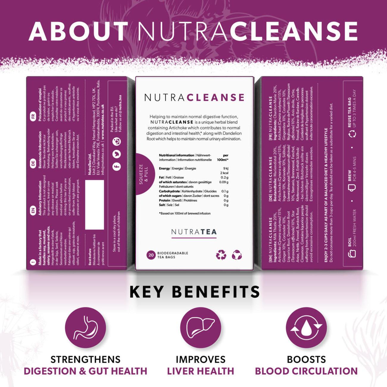 Nutra Cleanse Herbal Tea 20 Bags - Eco Natural Products - NutraTea - Herbal tea