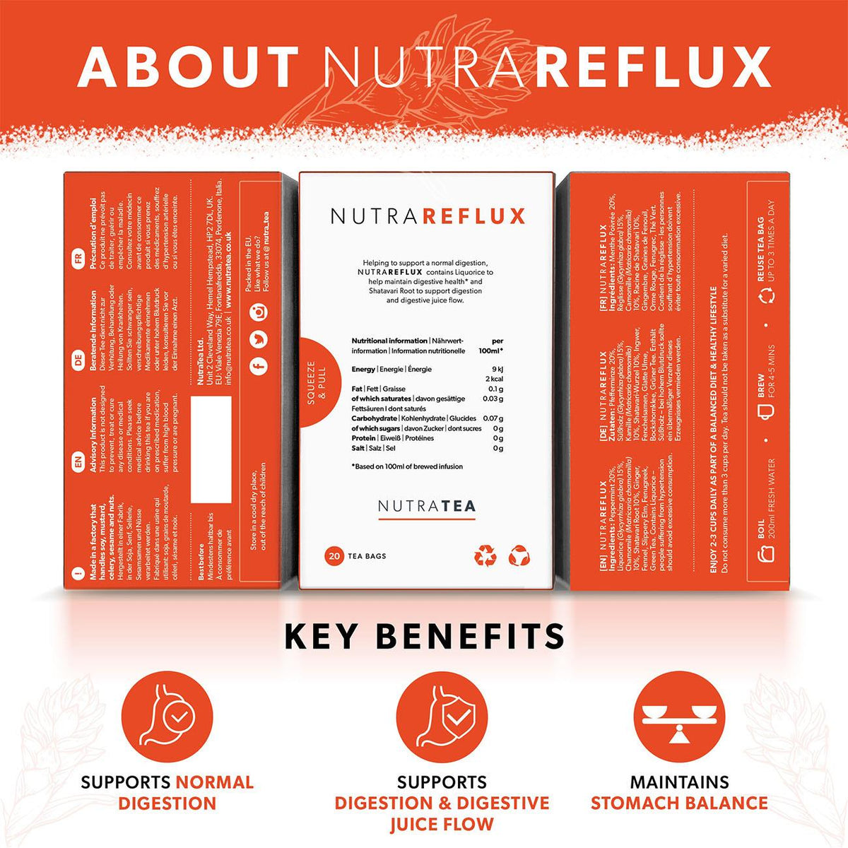 Nutra Reflux Tea Herbal Tea 20 Bags - NutraTea - Herbal Tea - NutraTea