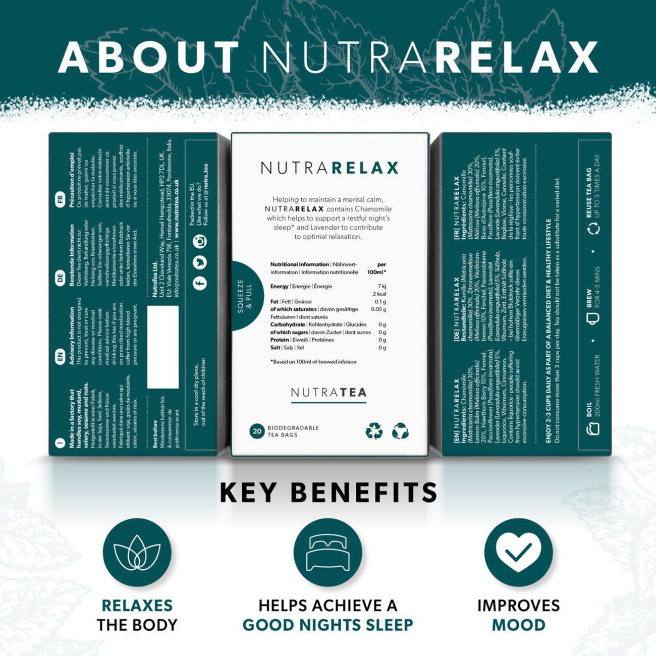 Nutra Relax Herbal Tea 20bags - Eco Natural Products - NutraTea - Herbal tea