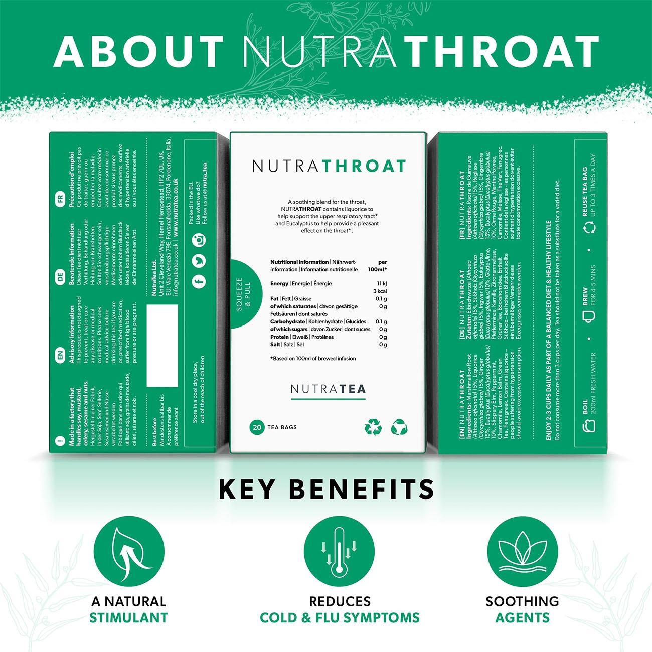 Nutra Throat Tea Herbal Tea 20 Bags - NutraTea - Herbal Tea - NutraTea