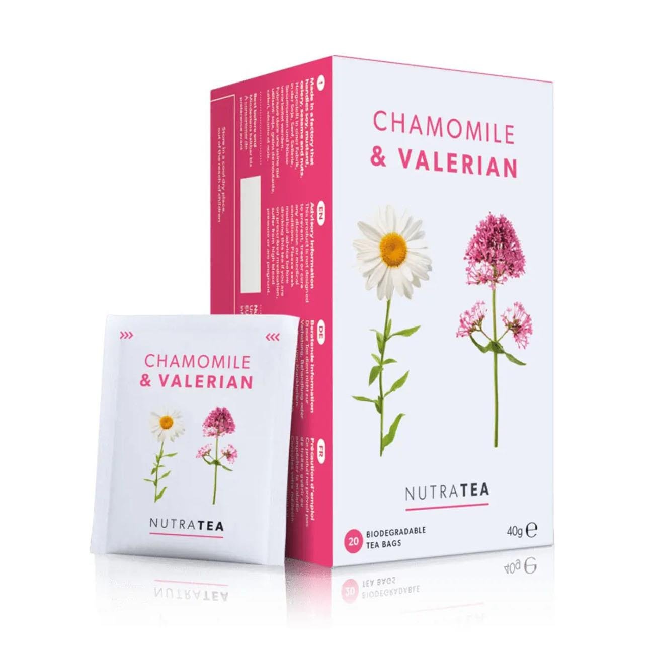 Nutratea Chamomile & Valerian Herbal Tea 20 Bags - Eco Natural Products - NutraTea - Herbal Tea