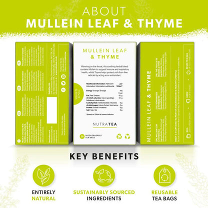 Nutratea Mullein Leaf & Thyme Herbal Tea 20 Bags - NutraTea - Herbal Tea - Eco Natural Products